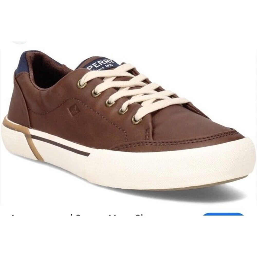 Men’s Sperry Faux Leather Harbor Tide Brown Sneakers Shoes Size 6M